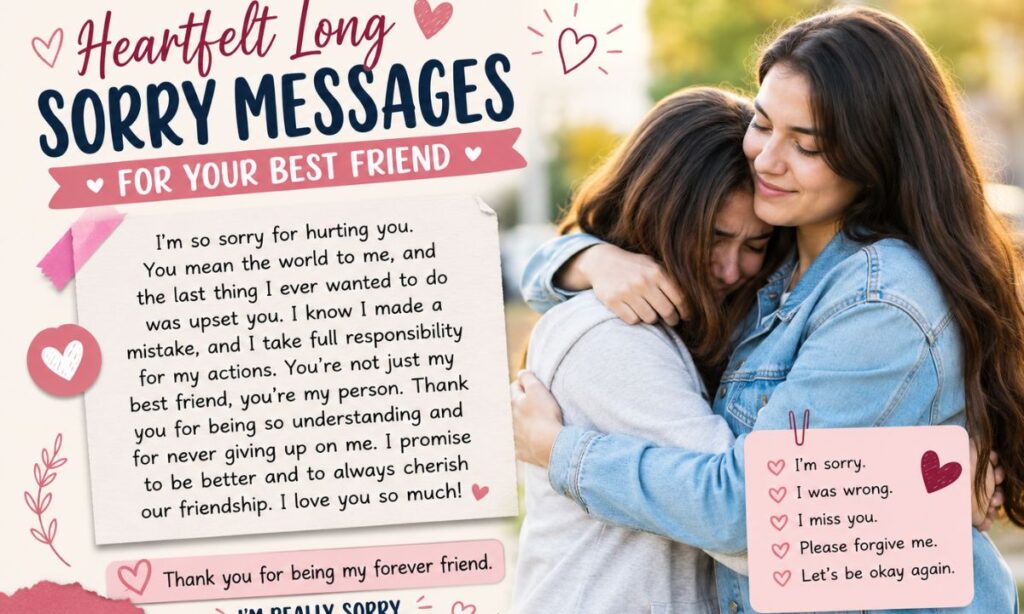 Heartfelt Long Sorry Messages for Your Best Friend