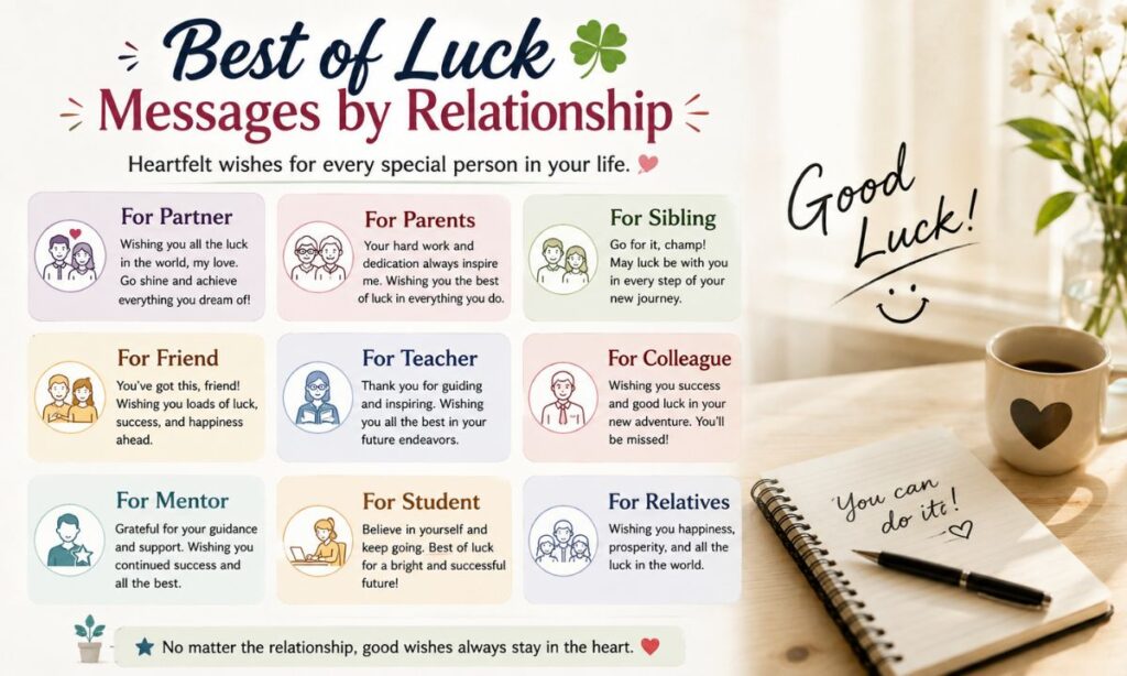 Best of Luck Messages by Relationship
