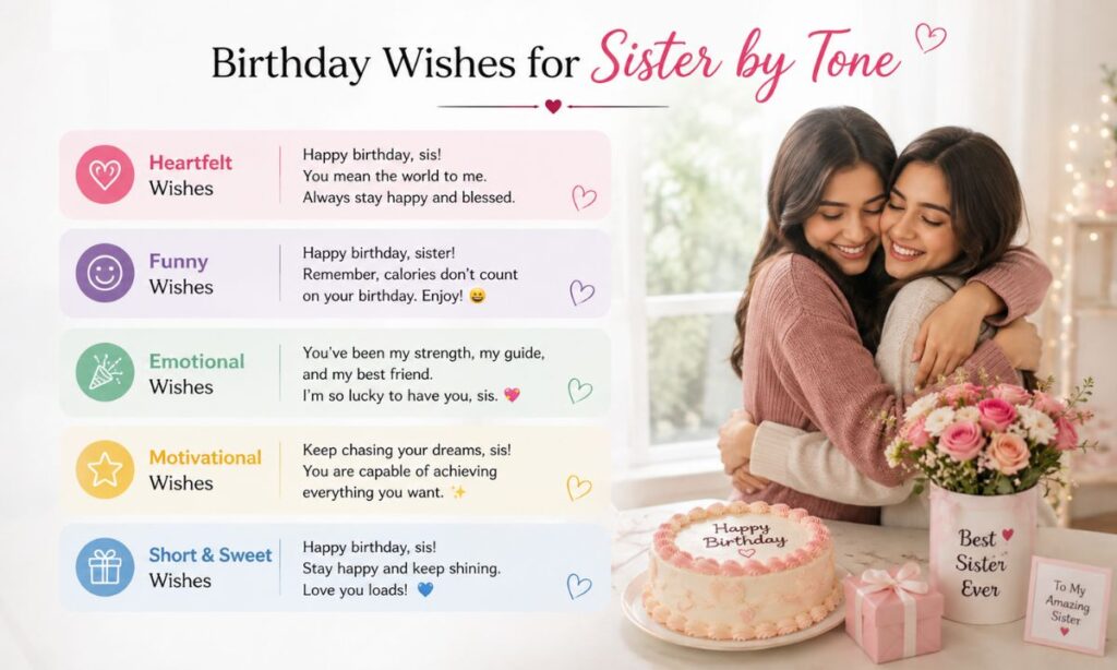 Birthday Wishes for Sister by Tone