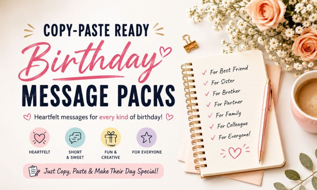 Copy-Paste Ready Birthday Message Packs