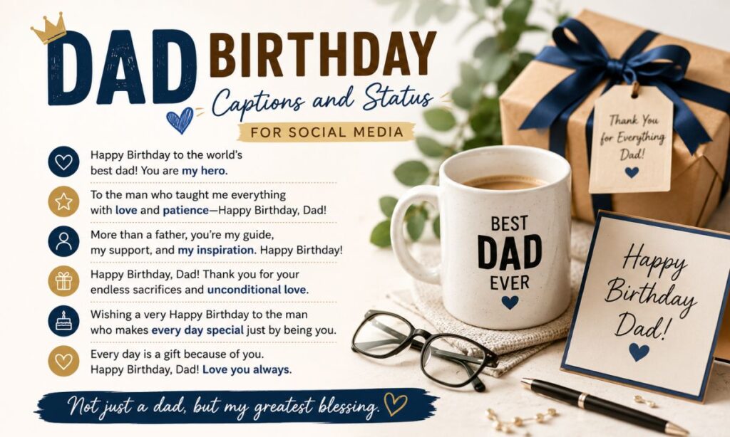 Dad Birthday Captions and Status for Social Media