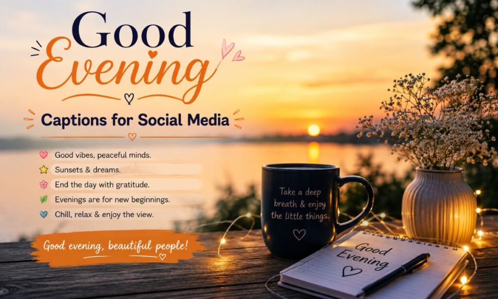 Good Evening Captions for Social Media