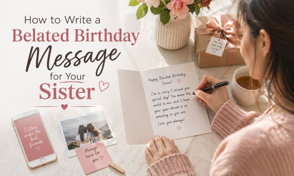 How to Write a Belated Birthday Message for Your Sister