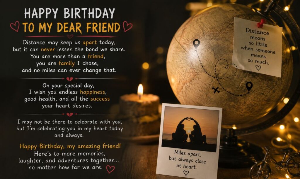 Long Distance Birthday Quotes For Friends