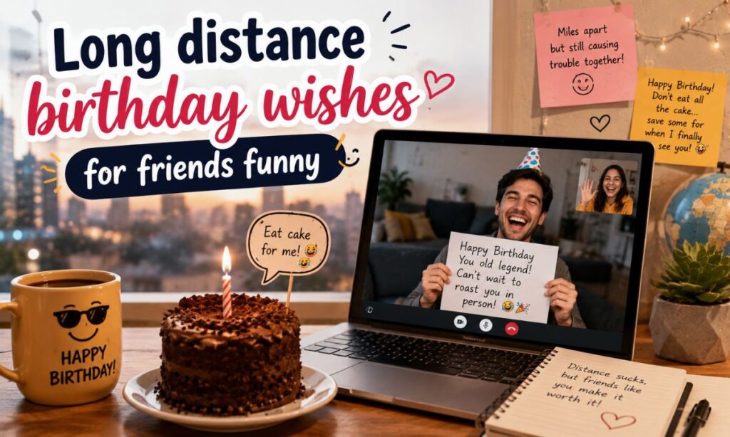 Long distance birthday wishes for friends funny