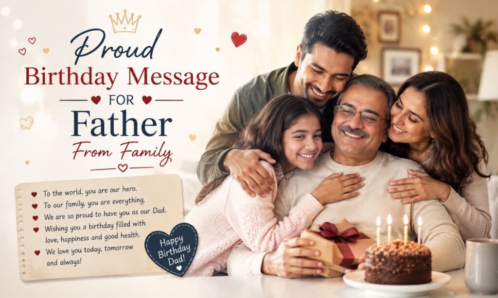 Proud Birthday Message for Father From Family