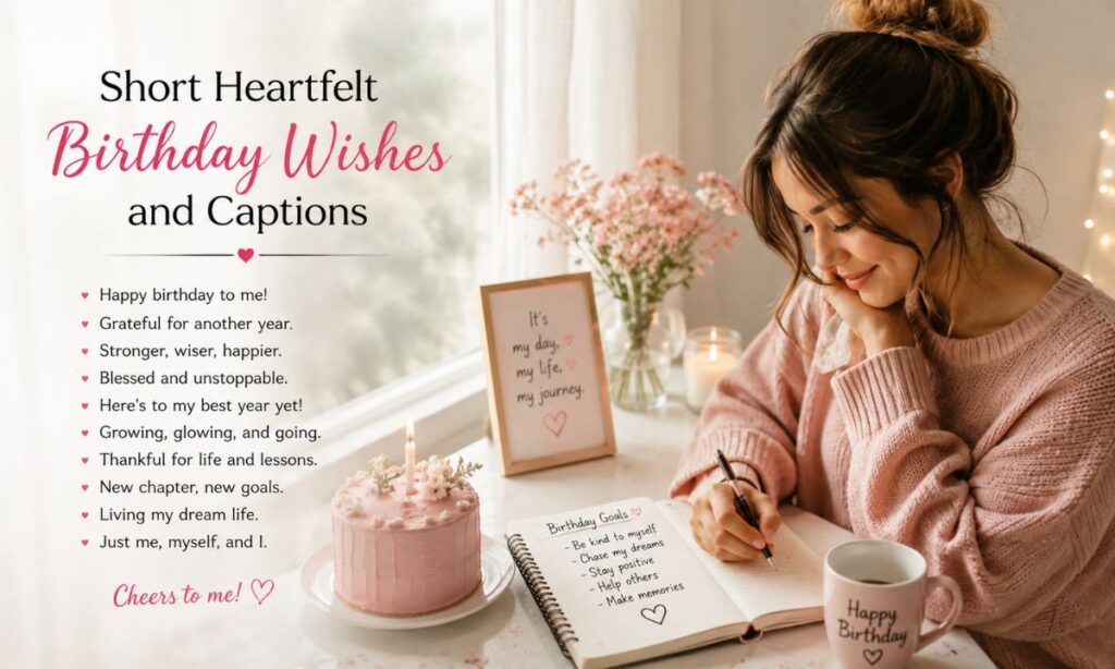Short Heartfelt Birthday Wishes and Captions