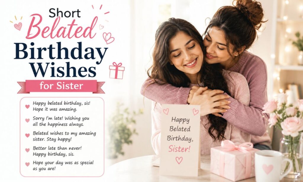 Short belated birthday wishes for sister
