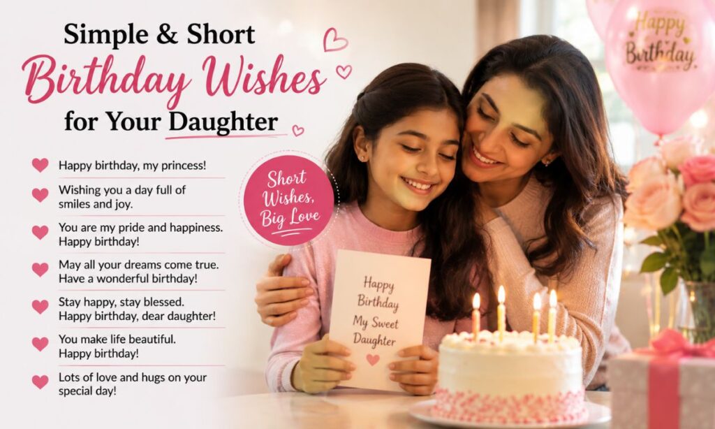 Simple & Short Birthday Wishes for Your Daughter