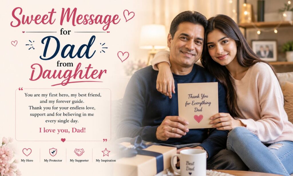 Sweet message for dad from daughter