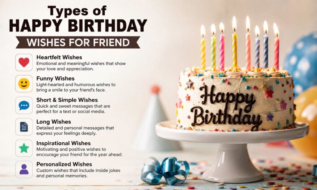 Types of Happy Birthday Wishes for Friend