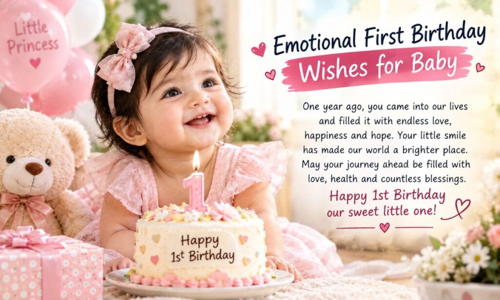 Emotional First Birthday Wishes for Baby