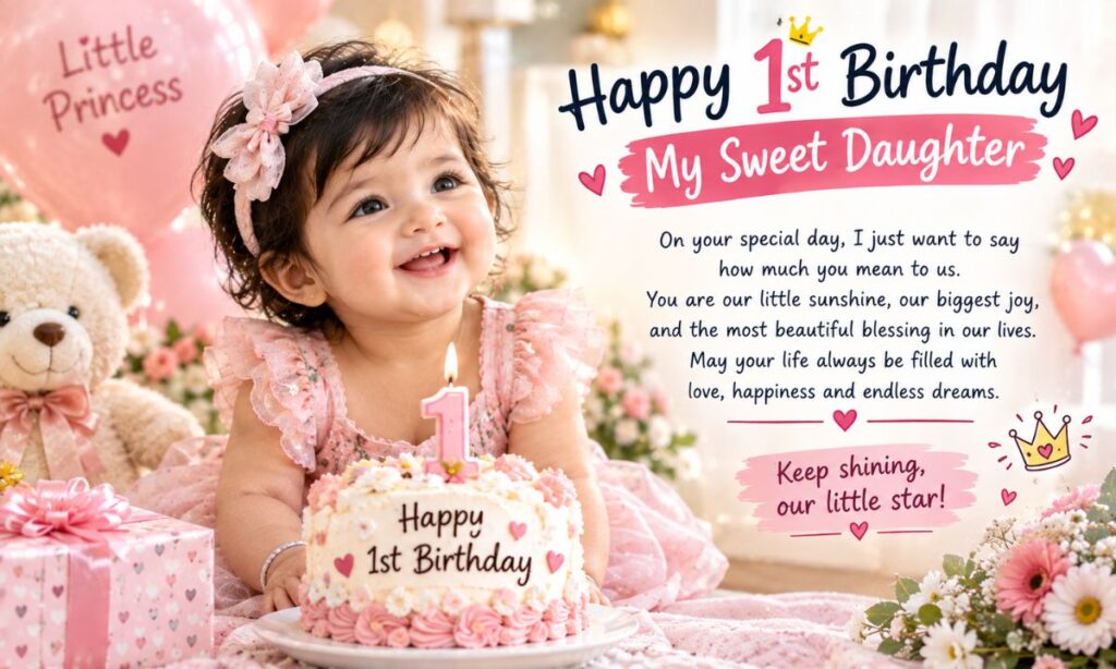 Happy 1st Birthday Wishes for Daughter