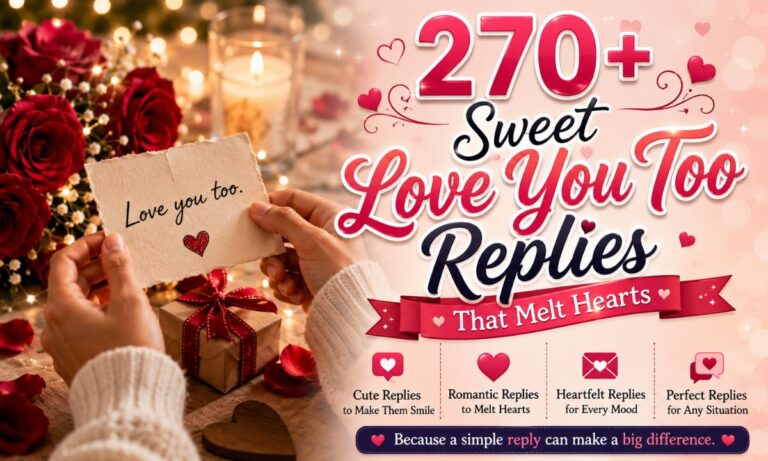 270+ Sweet Love You Too Replies That Melt Hearts 
