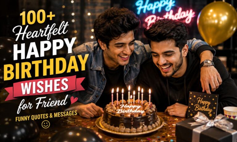 100+ Heartfelt Happy Birthday Wishes for Friend (2026) Funny Quotes & Messages