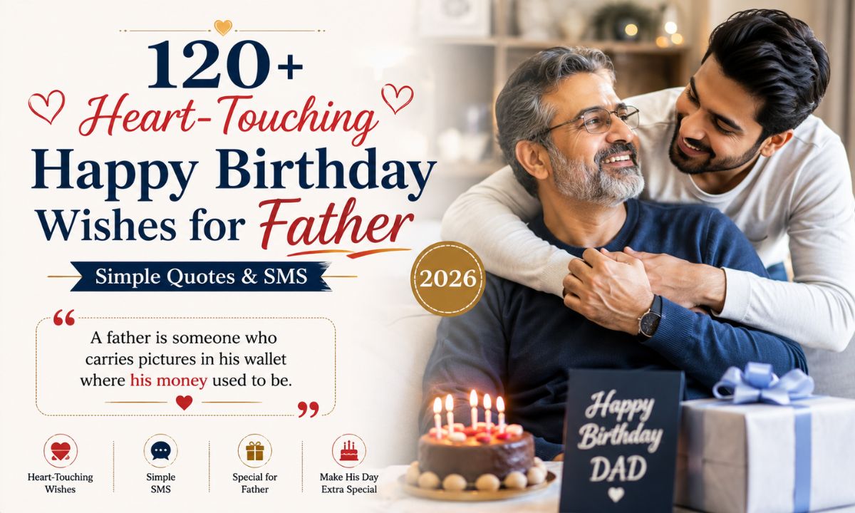 120+ Heart-Touching Happy Birthday Wishes for Father (2026) Simple Quotes & SMS
