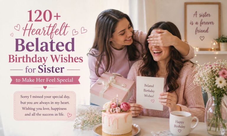 120+ Heartfelt Belated Birthday Wishes for Sister to Make Her Feel Special