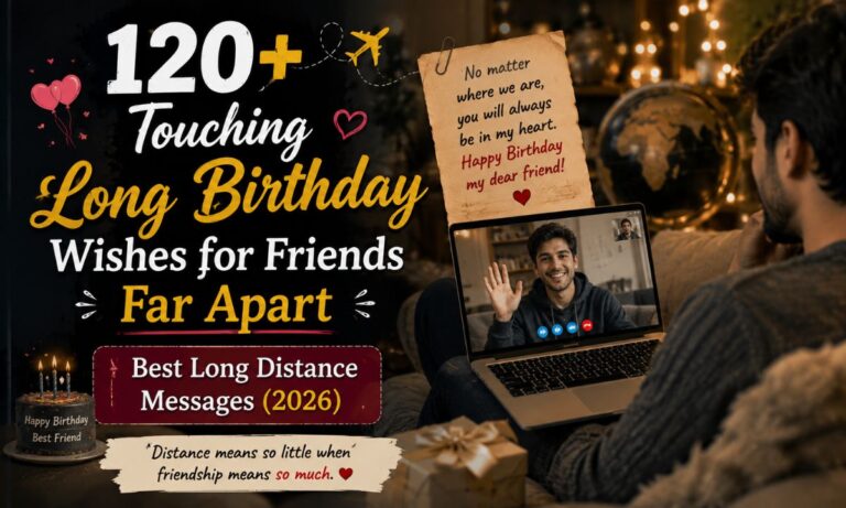 120+ Touching Long Birthday Wishes for Friends Far Apart Best Long Distance Messages (2026)