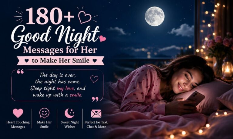 180+ Good Night Messages for Her to Make Her Smile