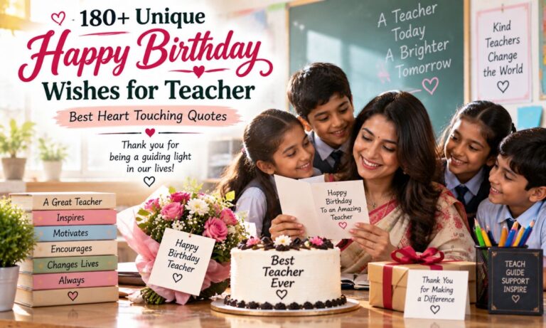 180+Unique Happy Birthday Wishes for Teacher Best Heart Touching Quotes