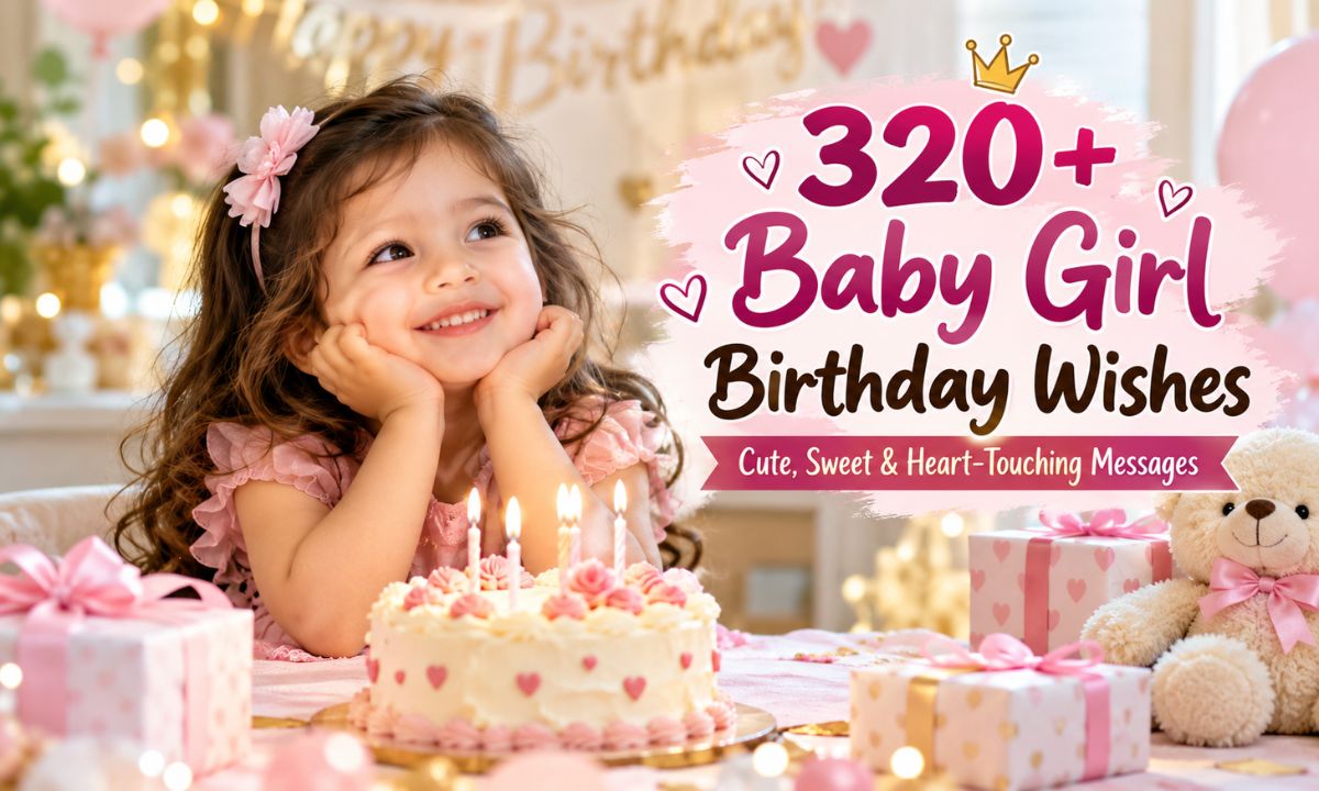 320+ Baby Girl Birthday Wishes – Cute, Sweet & Heart-Touching Messages