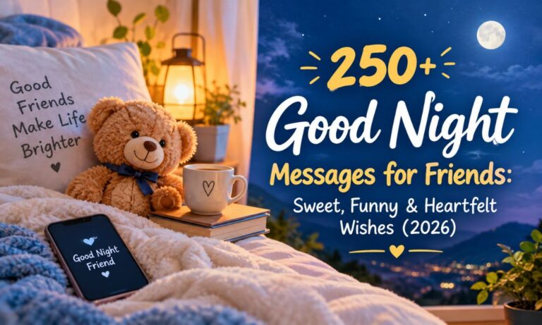 250+ Good Night Messages for Friends Sweet, Funny & Heartfelt Wishes (2026)